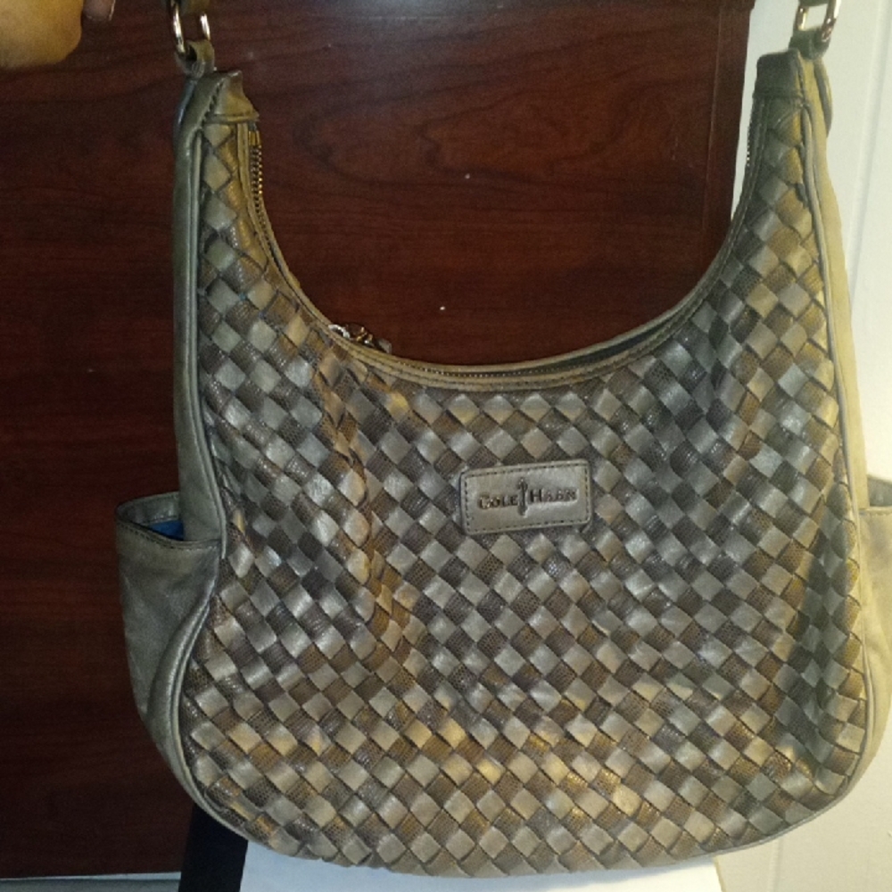 Cole Haan Woven Gray Shoulder Bag